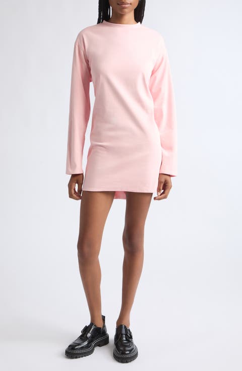 Snap Cotton T-Shirt Dress
