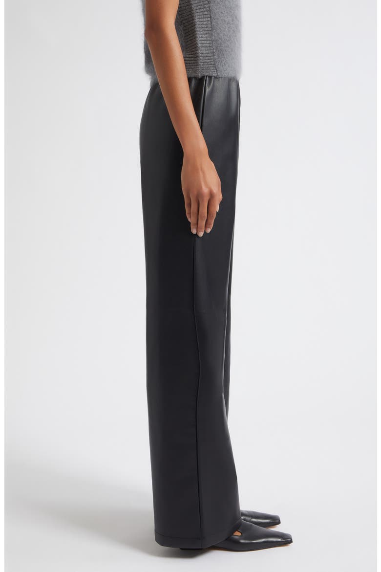 Mick Pull-On Faux Leather Pants, Alternate, color, JET