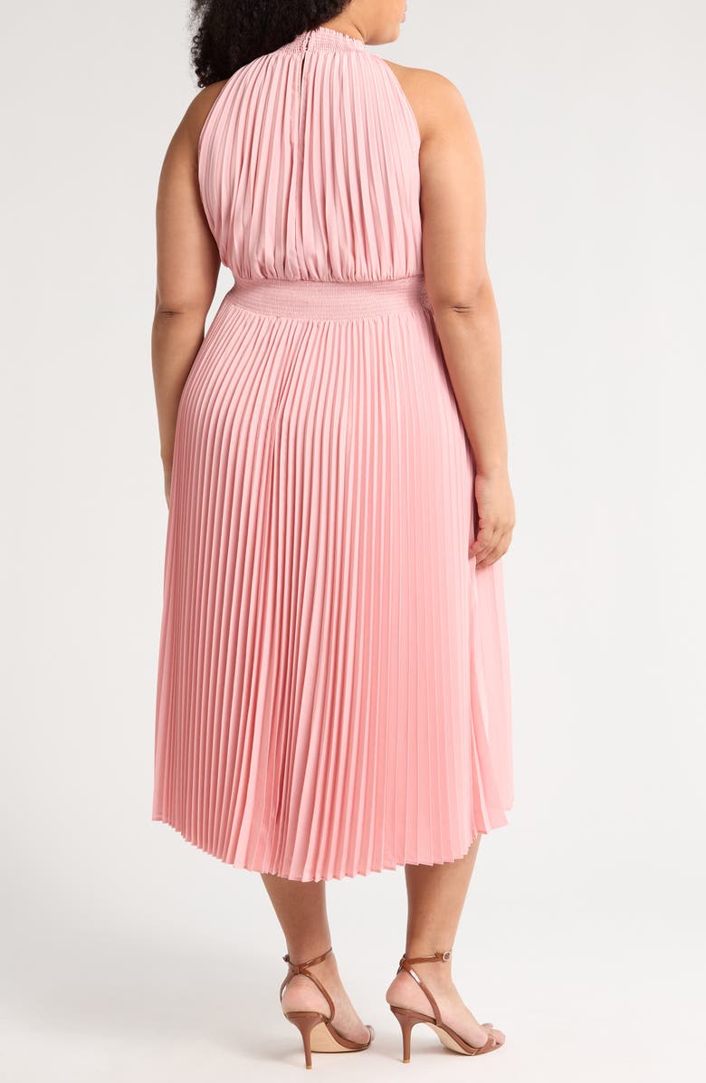 Marina Sleeveless Pleated Satin Maxi Dress, Alternate, color, Blush