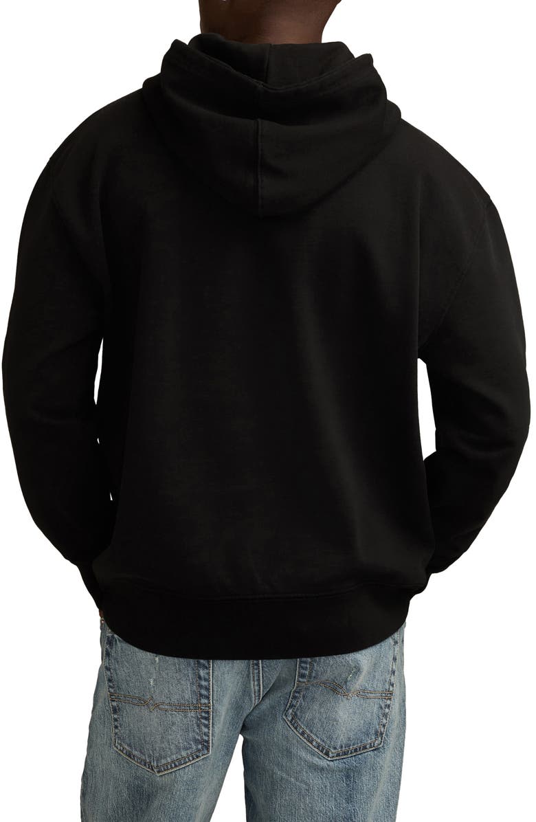 Lucky Brand Modelo Rose Embroidered Hoodie, Alternate, color, Jet Black
