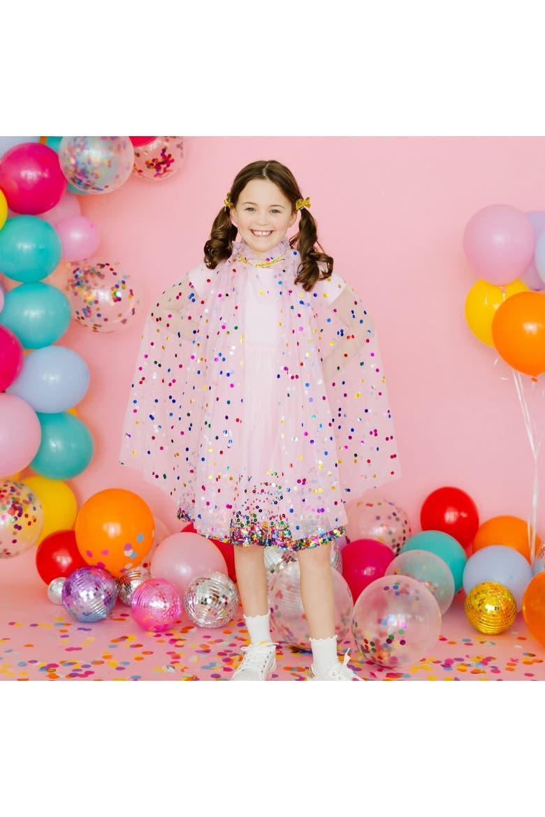 Pink Confetti Cape, Alternate, color, Pink