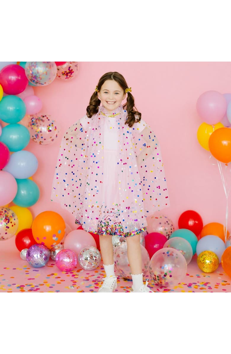 Sweet Wink Pink Confetti Cape, Alternate, color, Pink