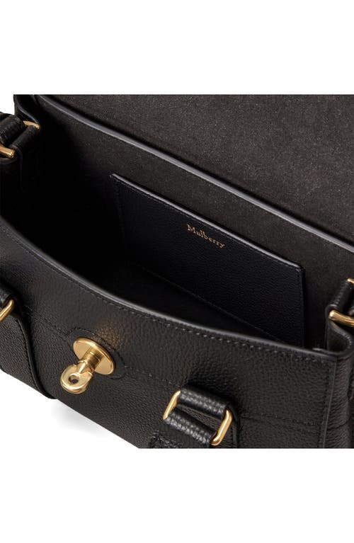 Mulberry Mini Bayswater Grained Leather Handbag In Black