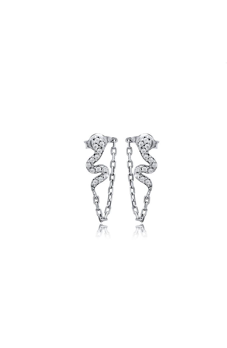 Mazin Jewels Snake Chain Earrings, Main, color, Silver