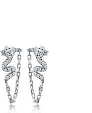 Mazin Jewels Snake Chain Earrings