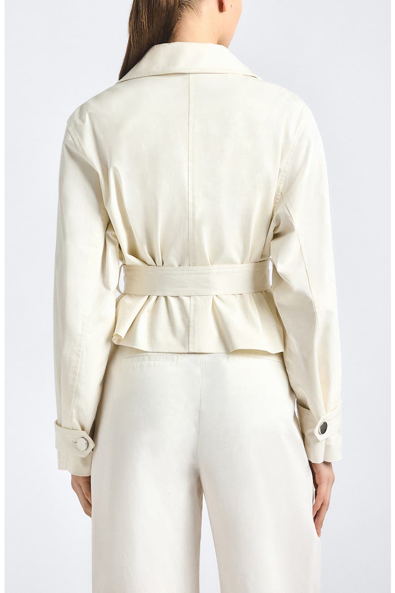 Renata Stretch Cotton Blend Crop Trench Jacket, Alternate, color, SOFT WHITE