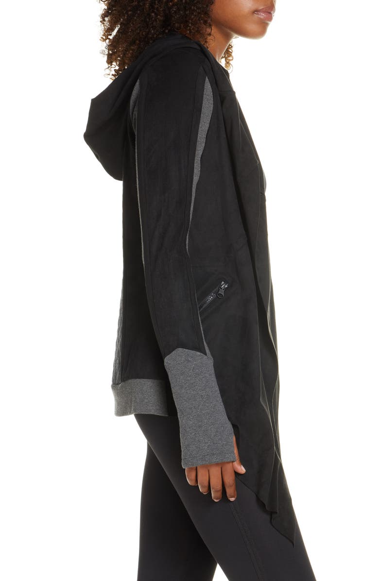 Blanc Noir Sleeper Drape Front Jacket, Alternate, color,