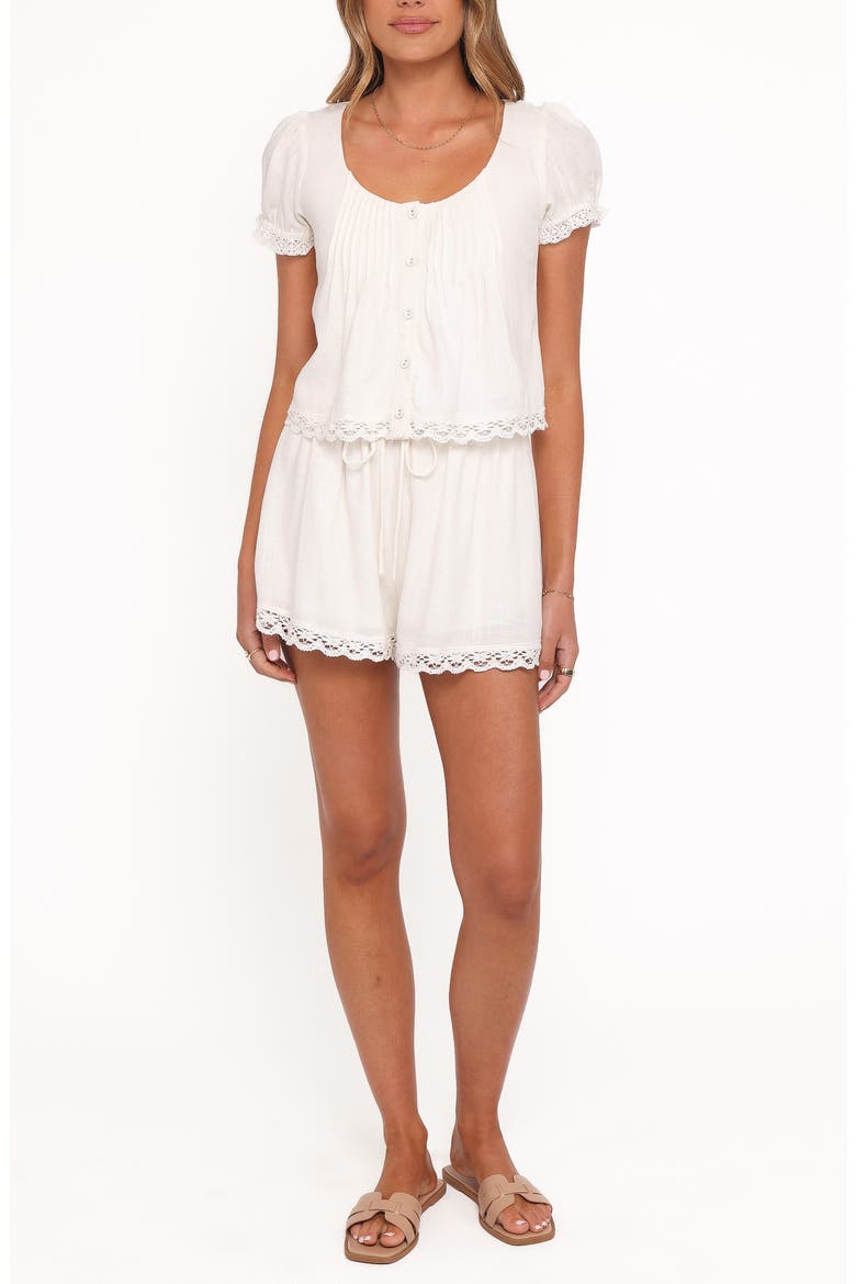 Elara Woven Shirt & Shorts, Main, color, WHITE