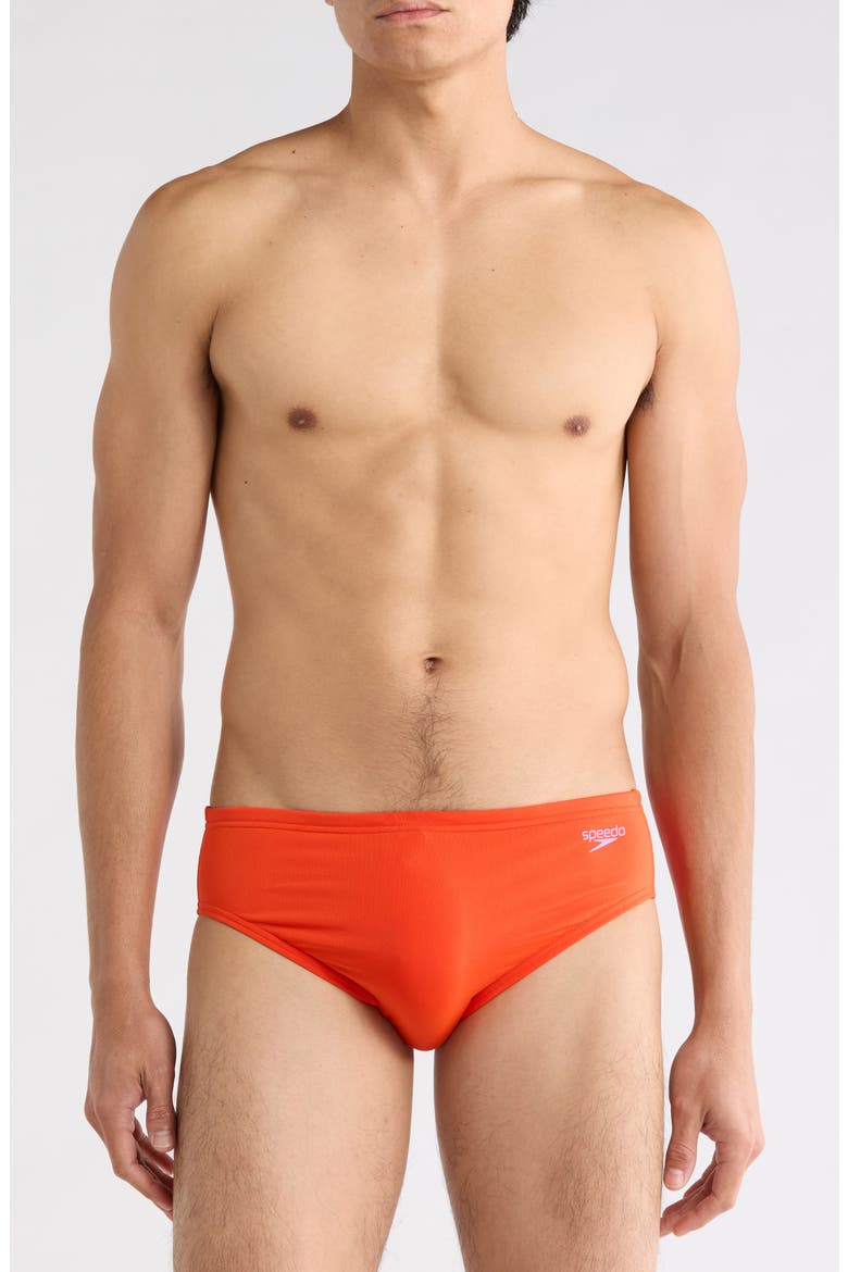 Solid Swim Briefs, Main, color, ORANGE