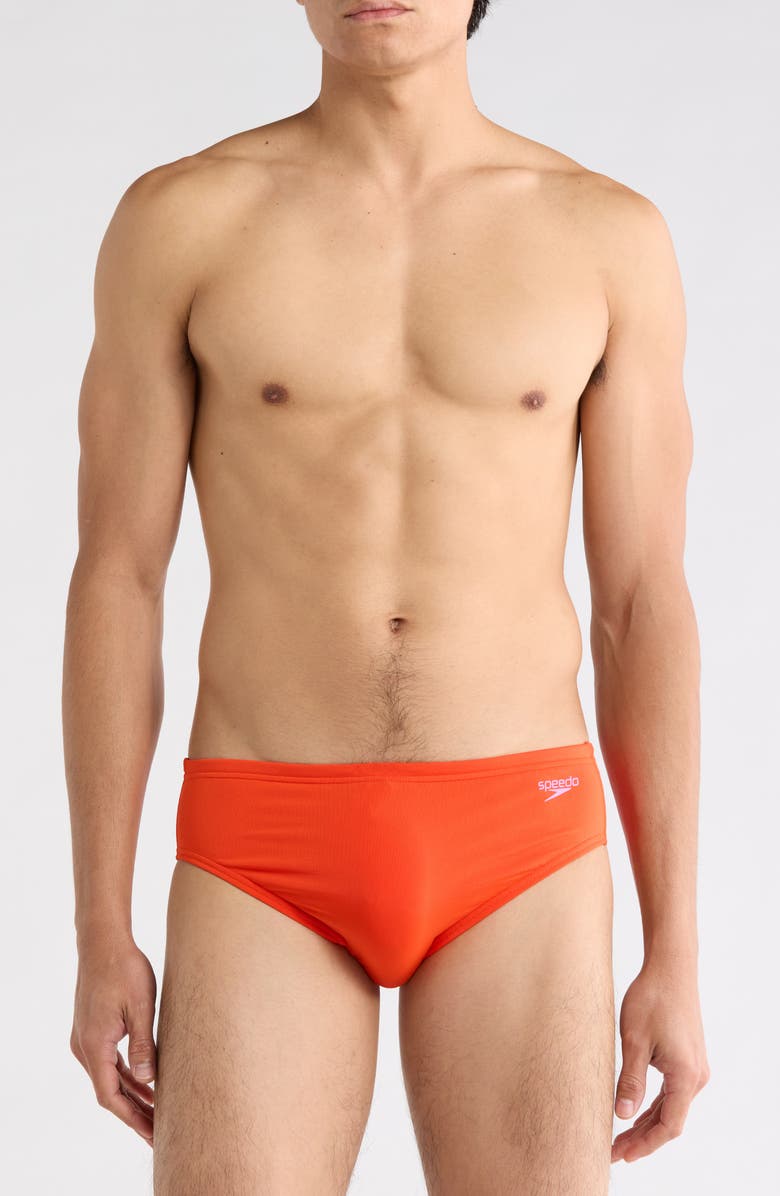 Speedo<sup>®</sup> Solid Swim Briefs, Main, color, Orange