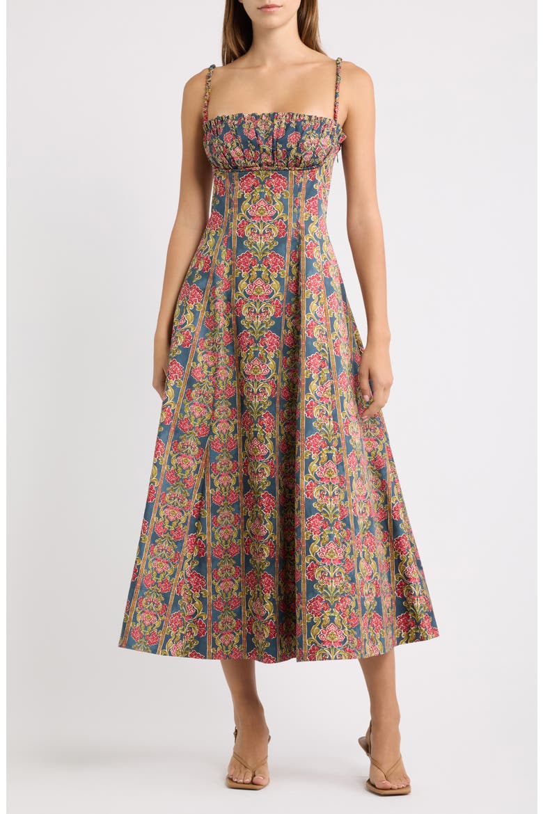 Maisie Cotton Dress, Main, color, IRIS MEDALLION GREE