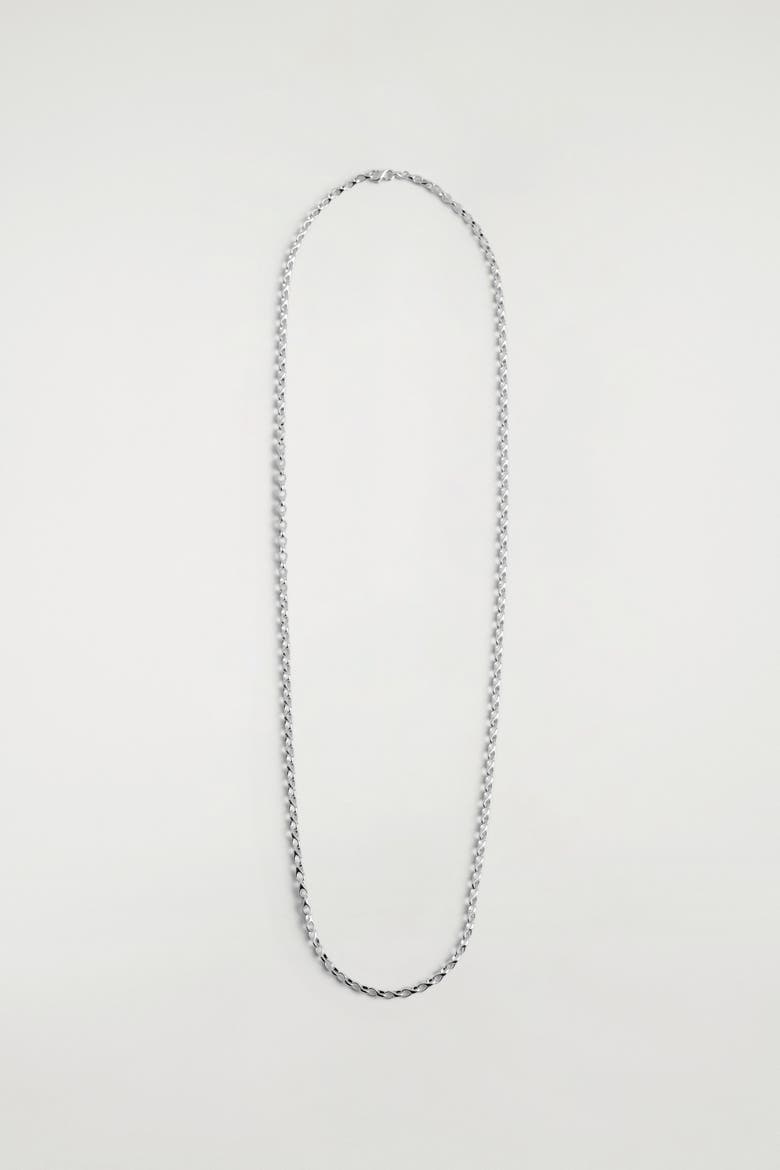 Teardrop-link Long Chain Necklace, Main, color, SILVER