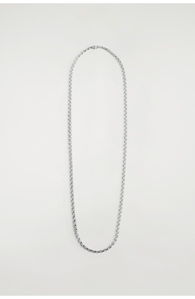 COS Teardrop-link Long Chain Necklace, Main, color, Silver