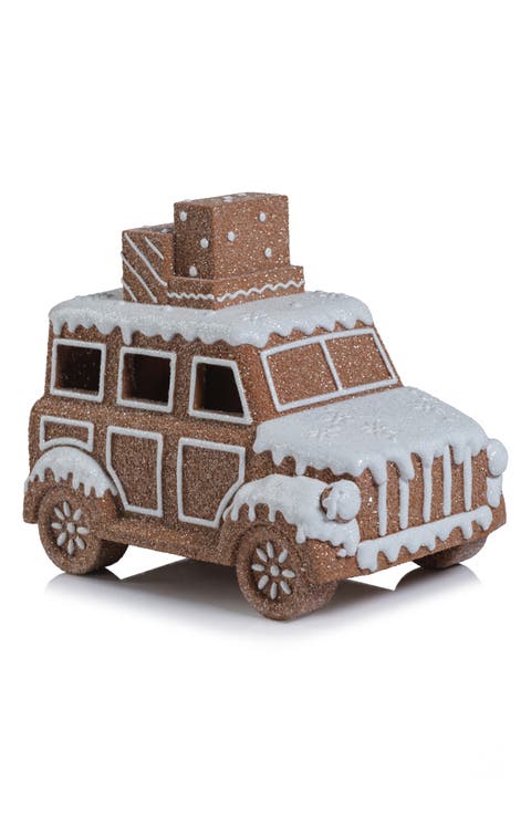 Adelard LED Holiday Gingerbread Car