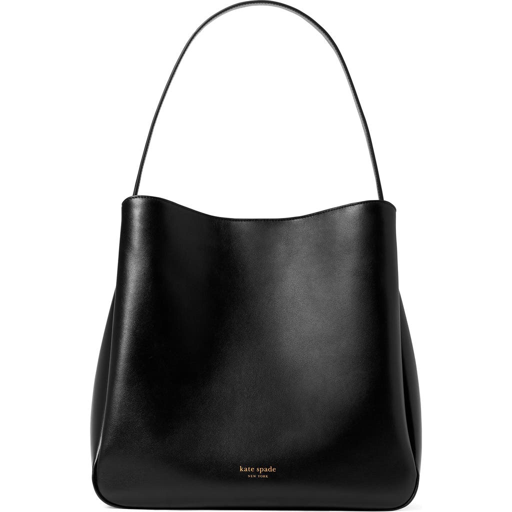 Shop Kate Spade New York Large Grace Leather Shoulder Bag In Black
