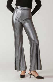 Shiny High Waist Flare Pants