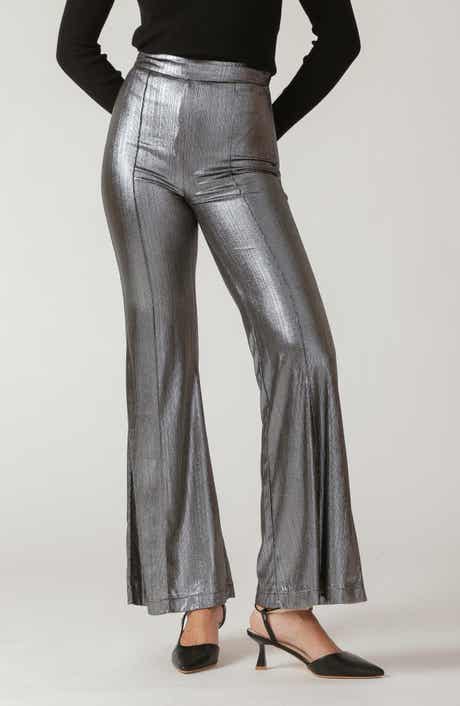 Shiny High Waist Flare Pants