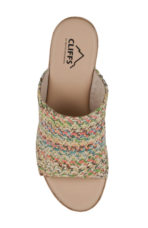 Cliffs By White Mountain Biando Platform Slide Sandal In Multi Raffia