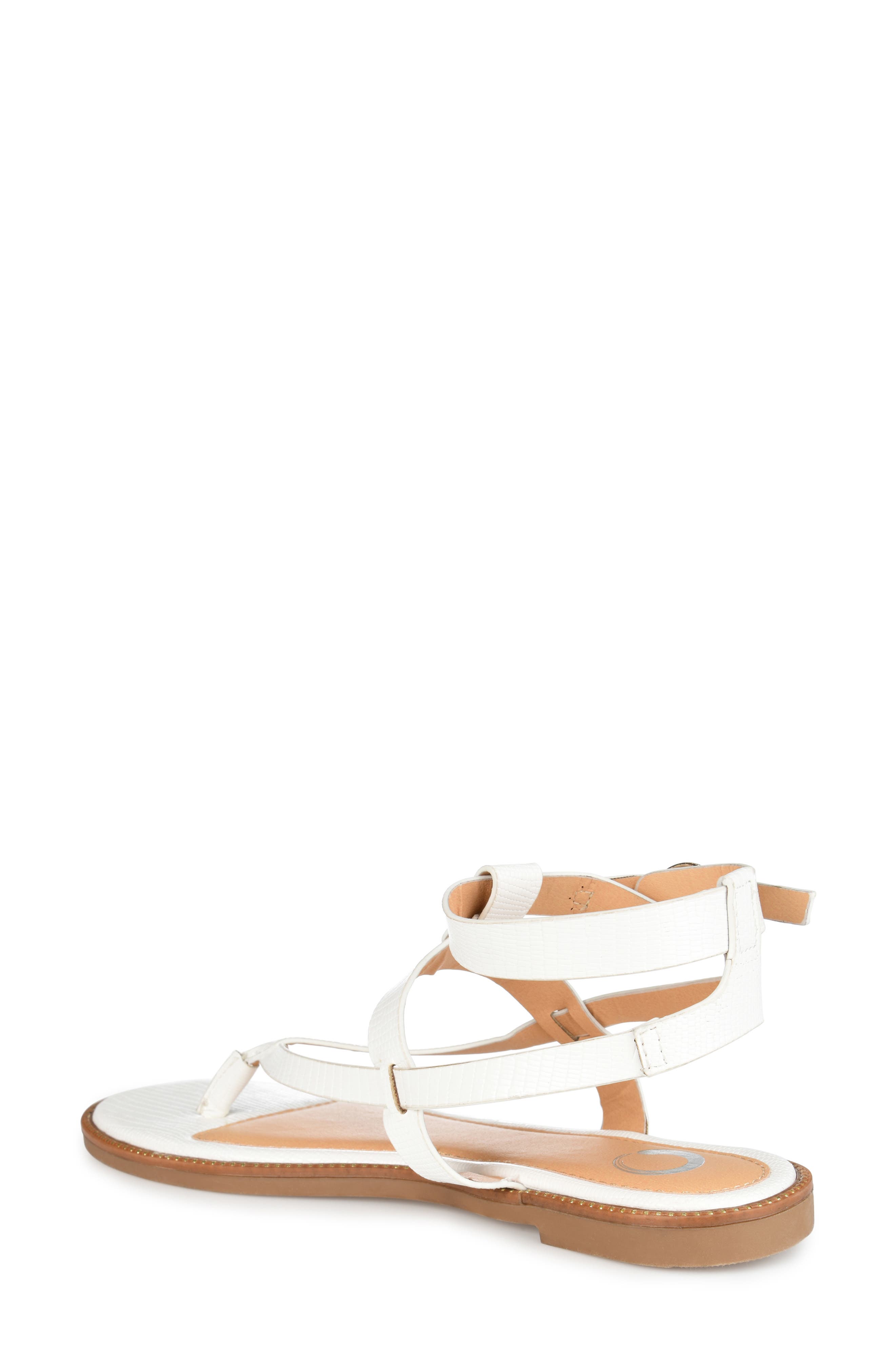 Tangie Snake Embossed Strappy Sandal, Alternate, color, WHITE