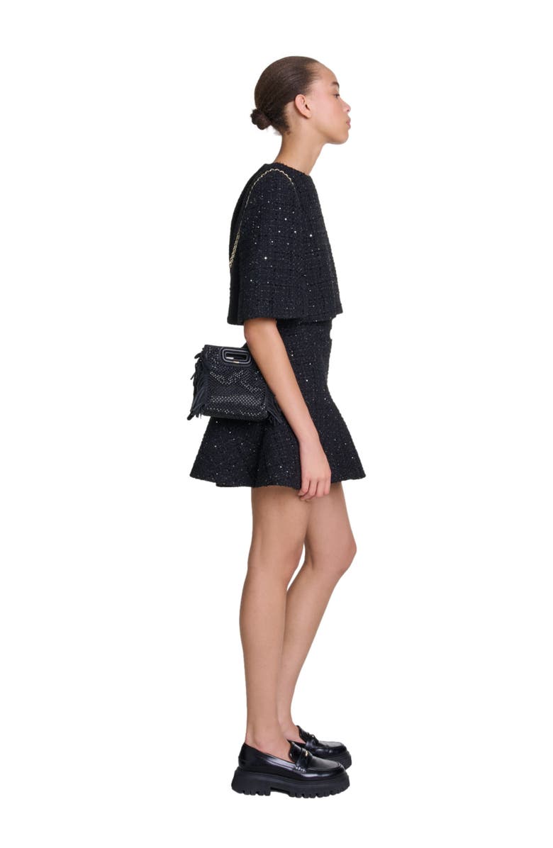 maje Tweed 2-in-1 mini dress, Alternate, color, 