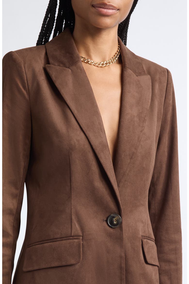 Marilyn Faux Suede Blazer, Alternate, color, HERITAGE BROWN