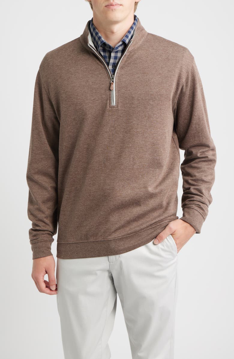 johnnie-O Sully Quarter Zip Pullover, Main, color, Grizzly
