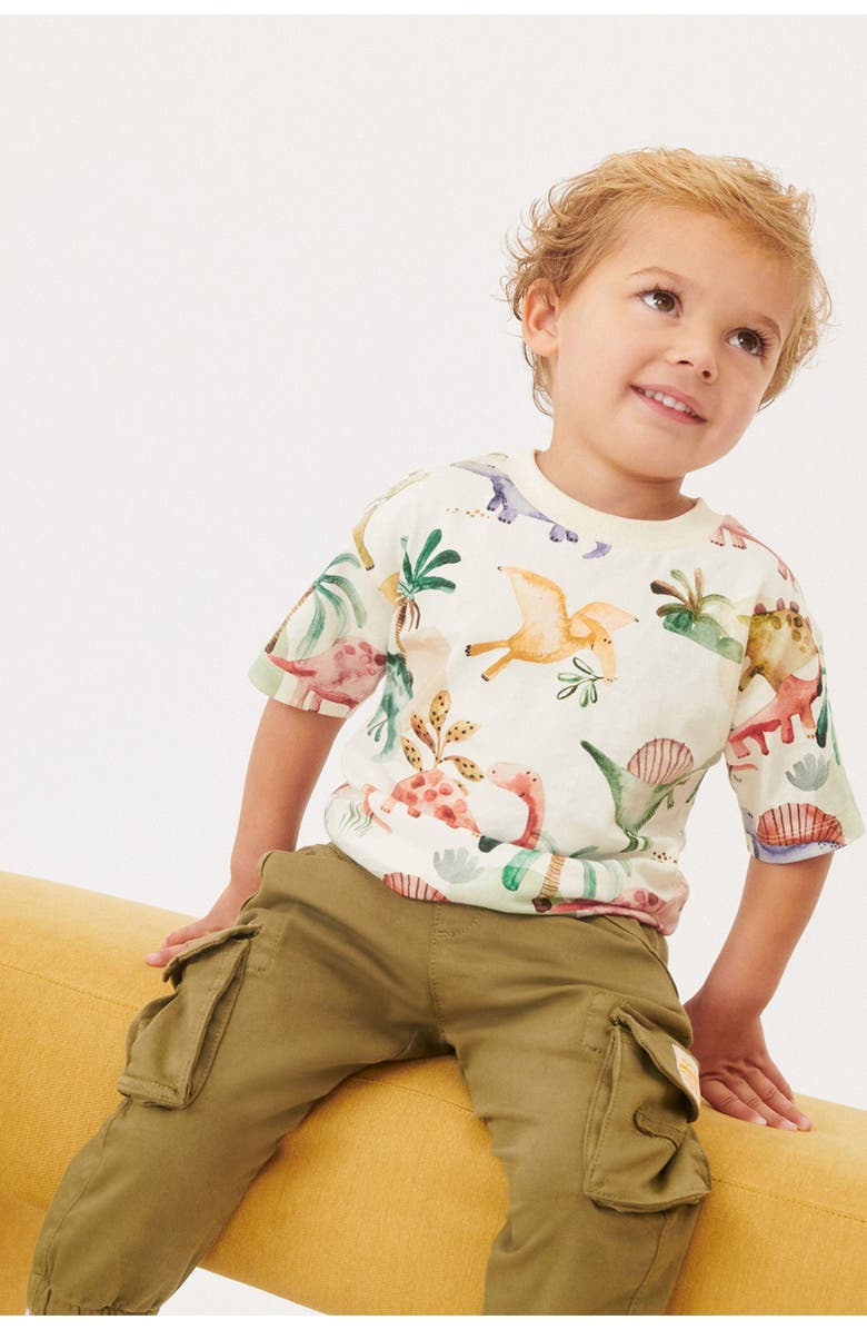 NEXT Kids' Dinosaur Print Cotton T-Shirt, Alternate, color, 