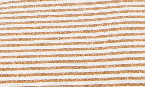 Max Studio Stripe Cinched Shoulder Tank Top In Gold