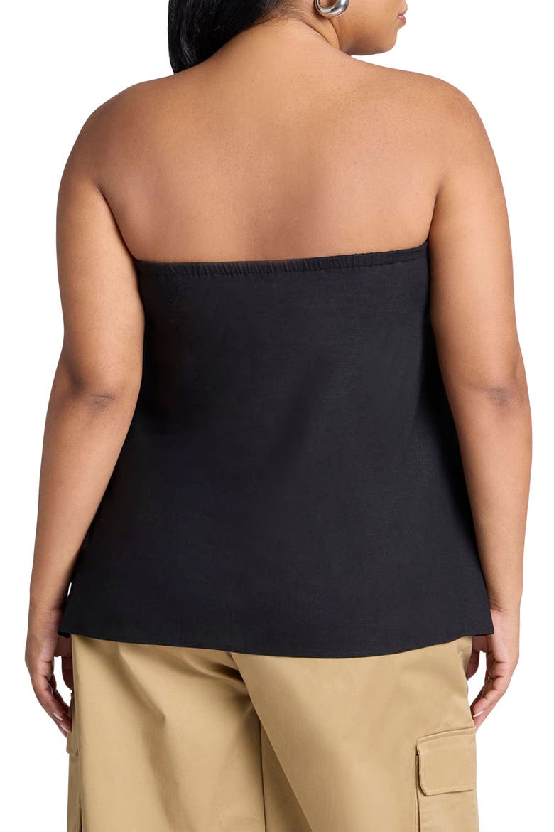 Long Column Strapless Top, Alternate, color, BLACK