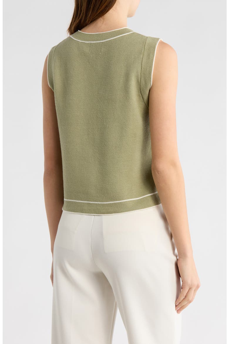 Button-Up Sweater Vest, Alternate, color, SAGE GREEN/ IVORY