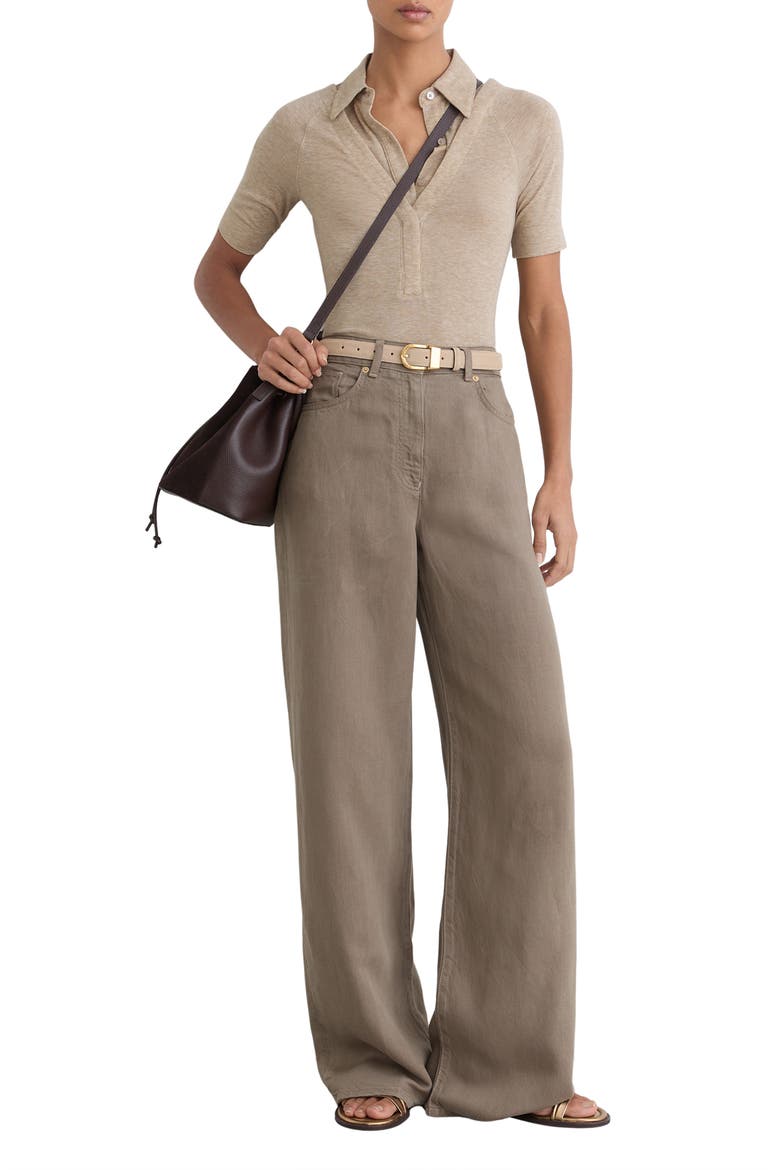 Shona Layered Look Polo, Alternate, color, OATMEAL NEUTRAL