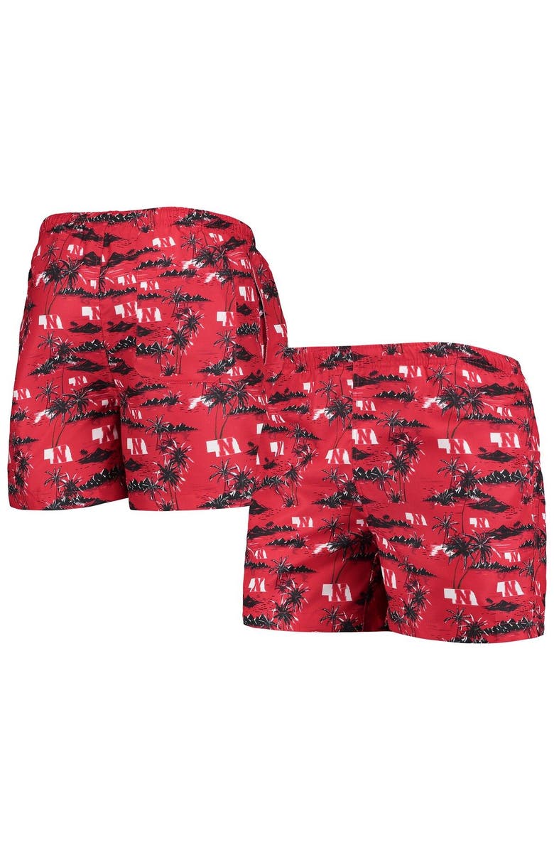 FOCO Men's FOCO Scarlet Nebraska Huskers Island Palm Swim Trunks, Main, color, Scarlet