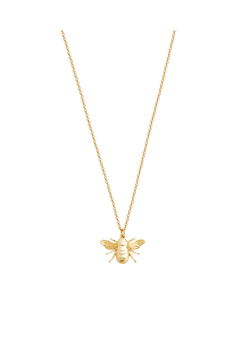 Honey Bee Enamel Necklace, Alternate, color, Gold