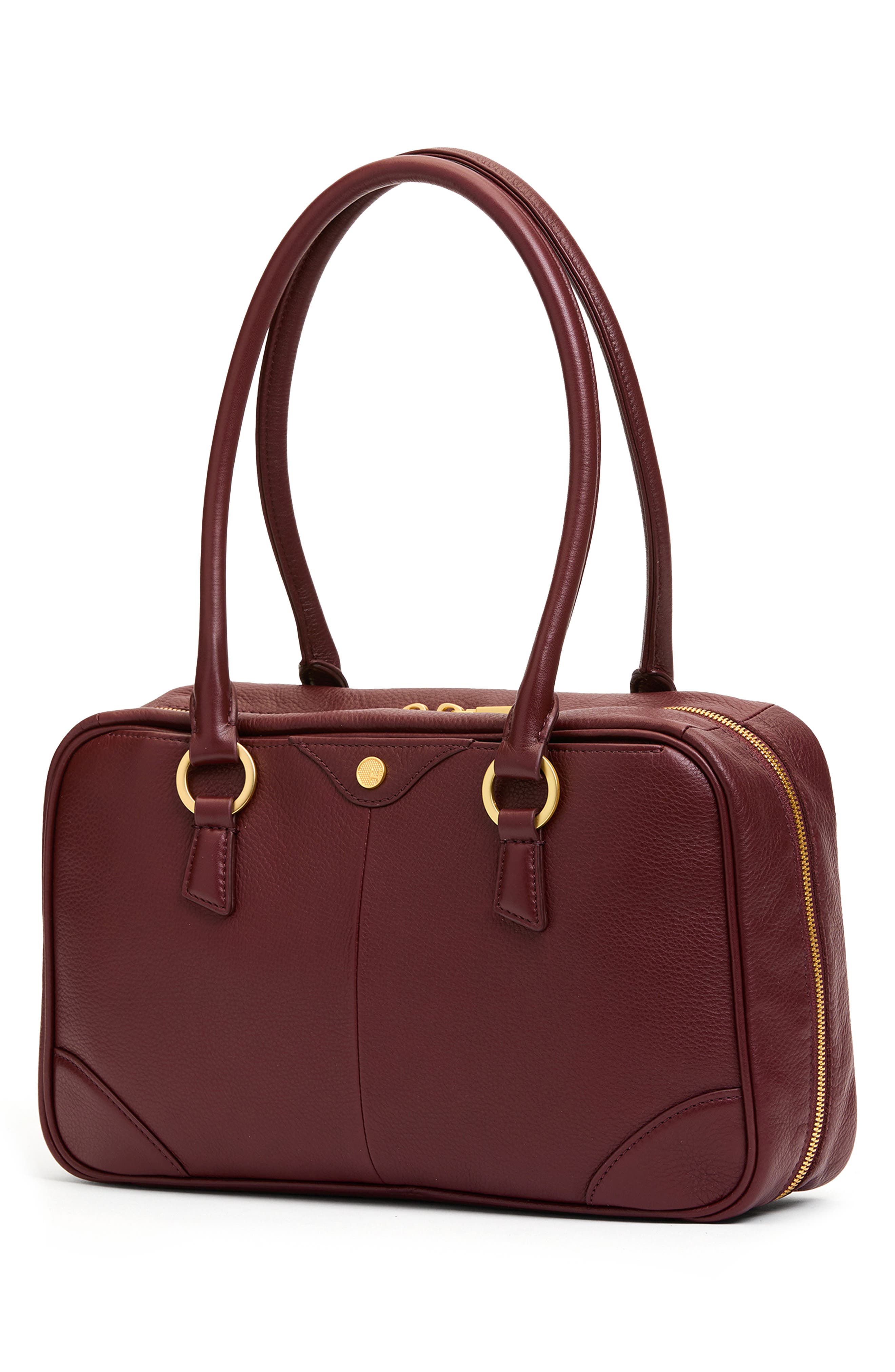 HAMMITT Medium Meredith Leather Shoulder Bag, Alternate, color, Cherrywood Pebble Brushed Gold
