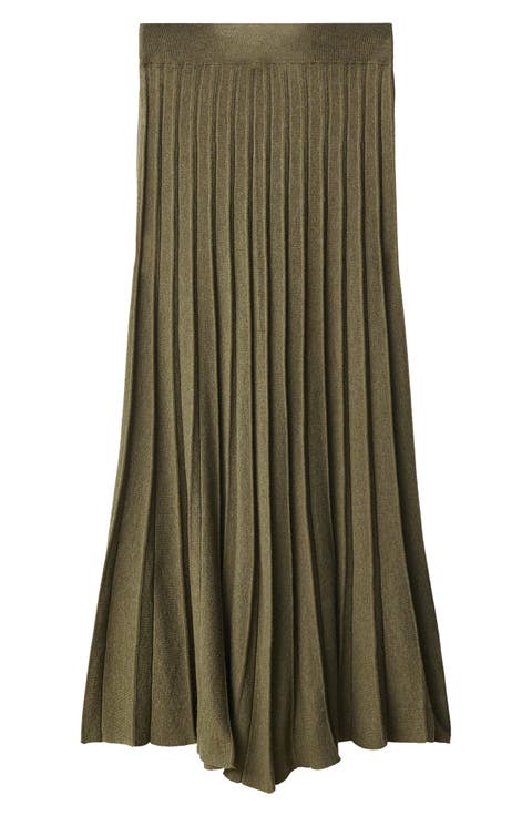Valenti Pleated Maxi Sweater Skirt