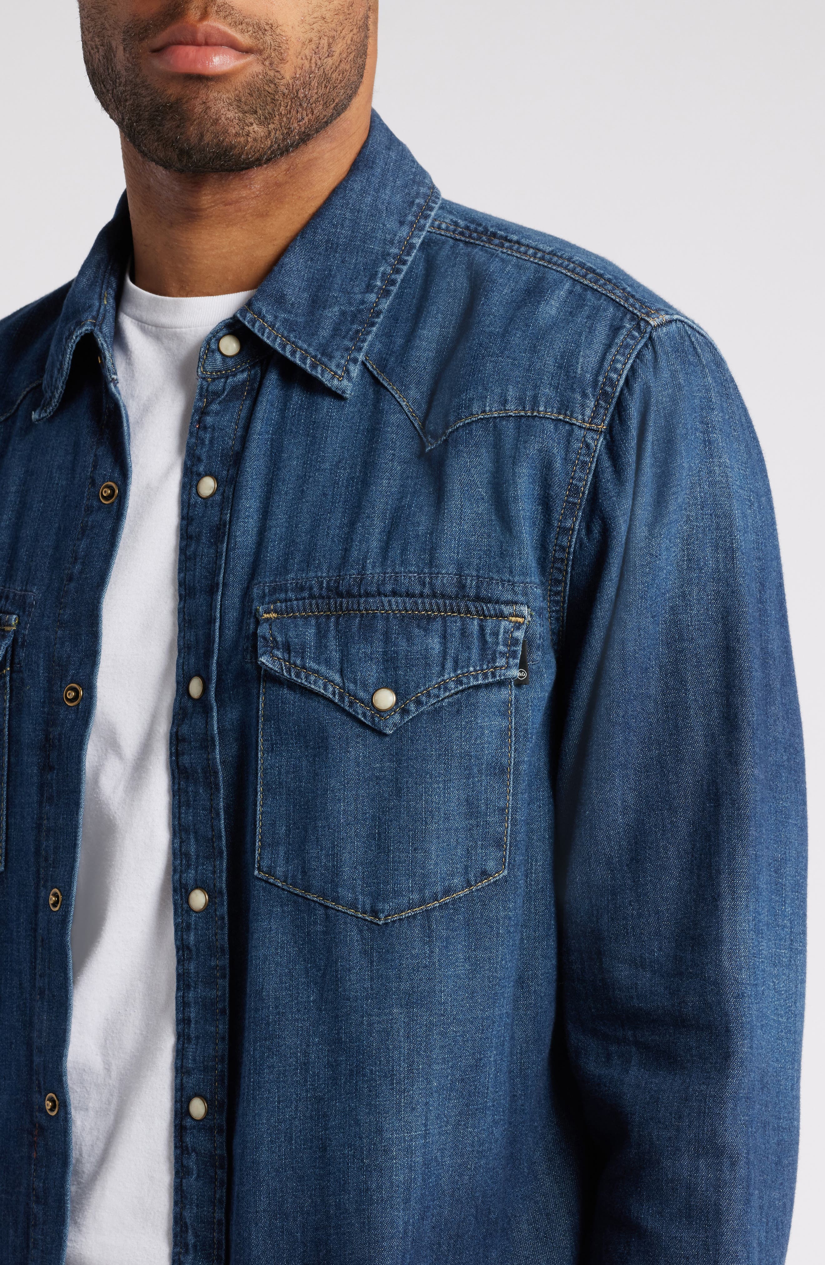 Aiden Western Denim Snap-Up Shirt - image 2