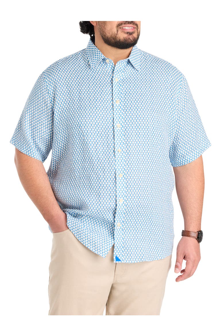 Big & Tall Redcroft Linen Sport Shirt, Main, color, BLUE