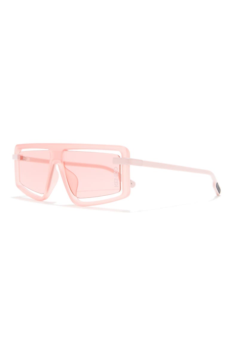 73mm Flat Top Shield Sunglasses, Alternate, color, MATTE PINK VIOLET