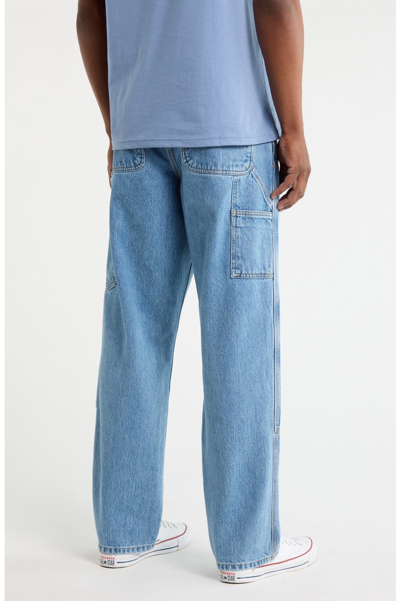 Double Knee Work Jeans, Alternate, color, BLUE (STONE BLEACHED)