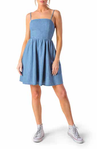 FLYING TOMATO Cutout Chambray Minidress
