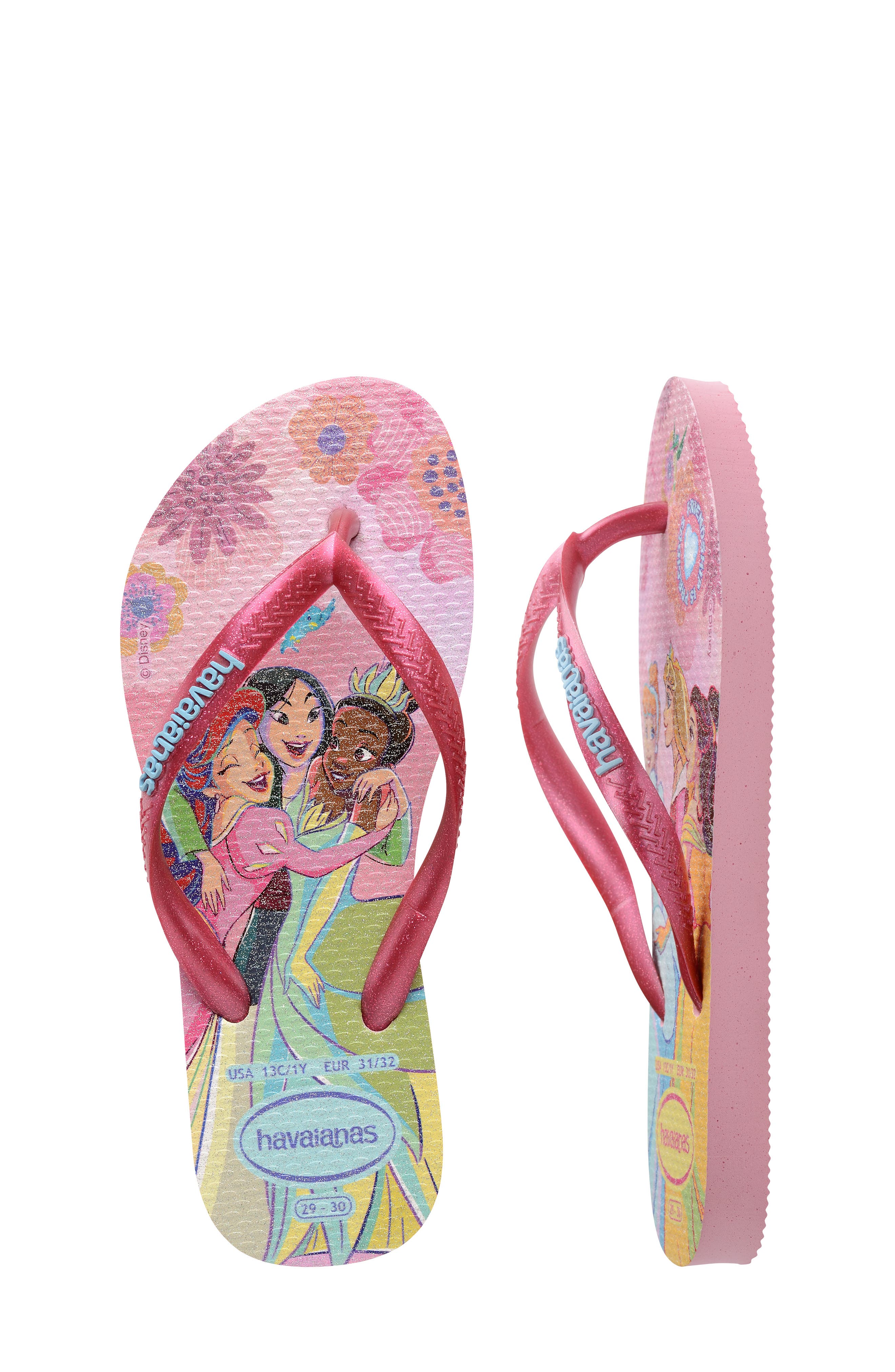 Havaianas Disney Princess Flip Flop, Alternate, color, Pink Glow