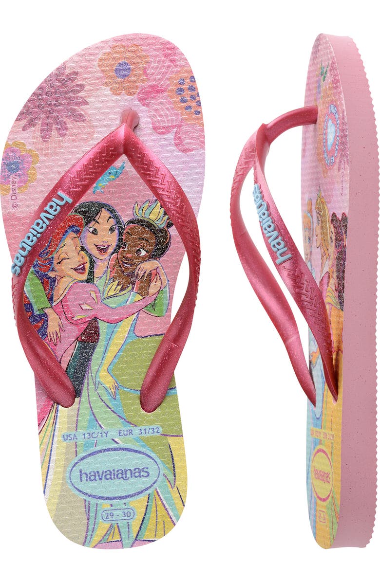 Havaianas Disney Princess Flip Flop, Alternate, color, Pink Glow