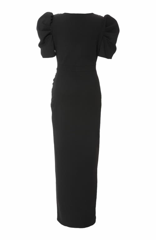 Quiz Puff Sleeve Maxi Dress In Black