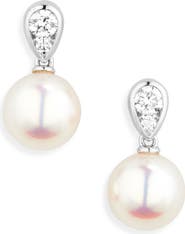 Mikimoto Morning Dew Akoya Pearl & Diamond Stud Earrings