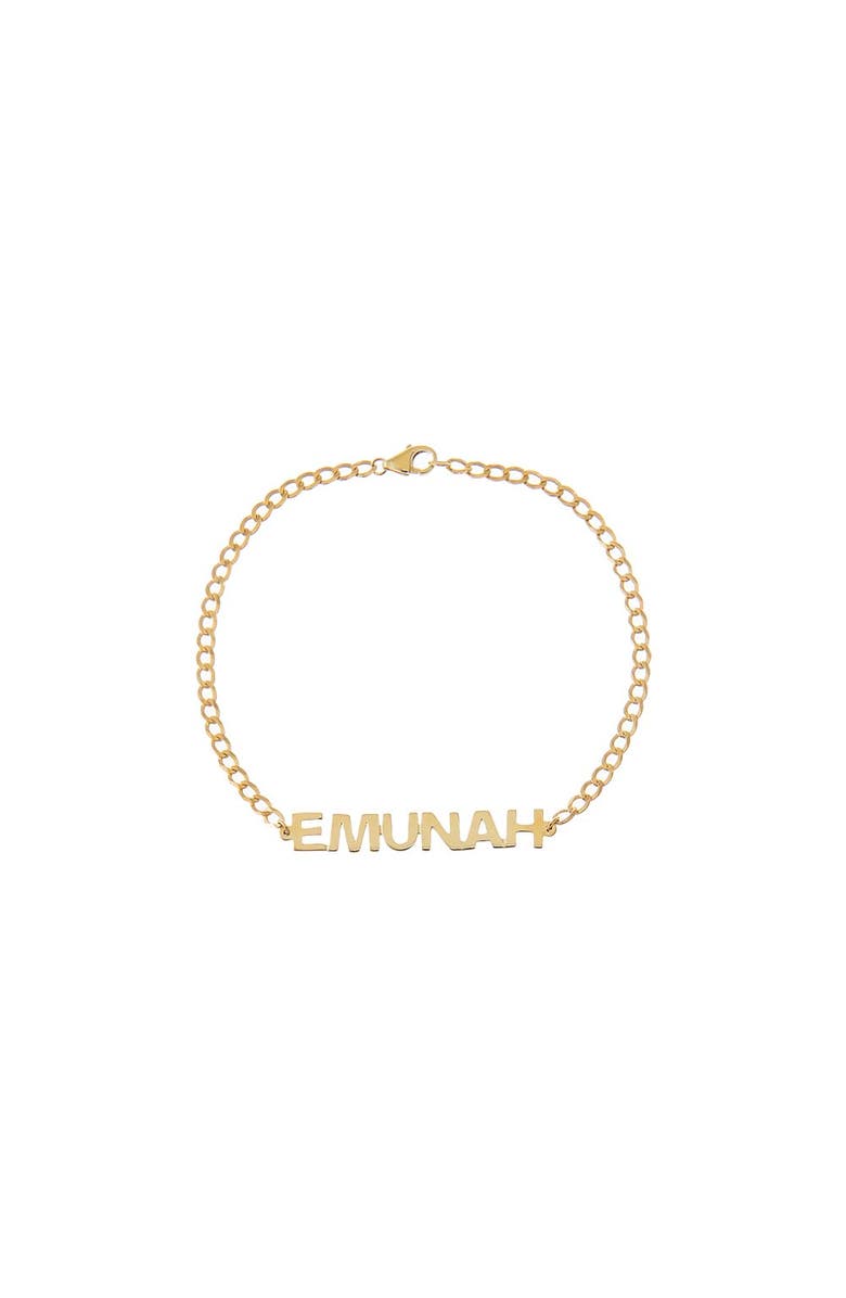 BY ADINA EDEN Emunah = Faith Cuban Link Bracelet 14K, Main, color, 14K Gold
