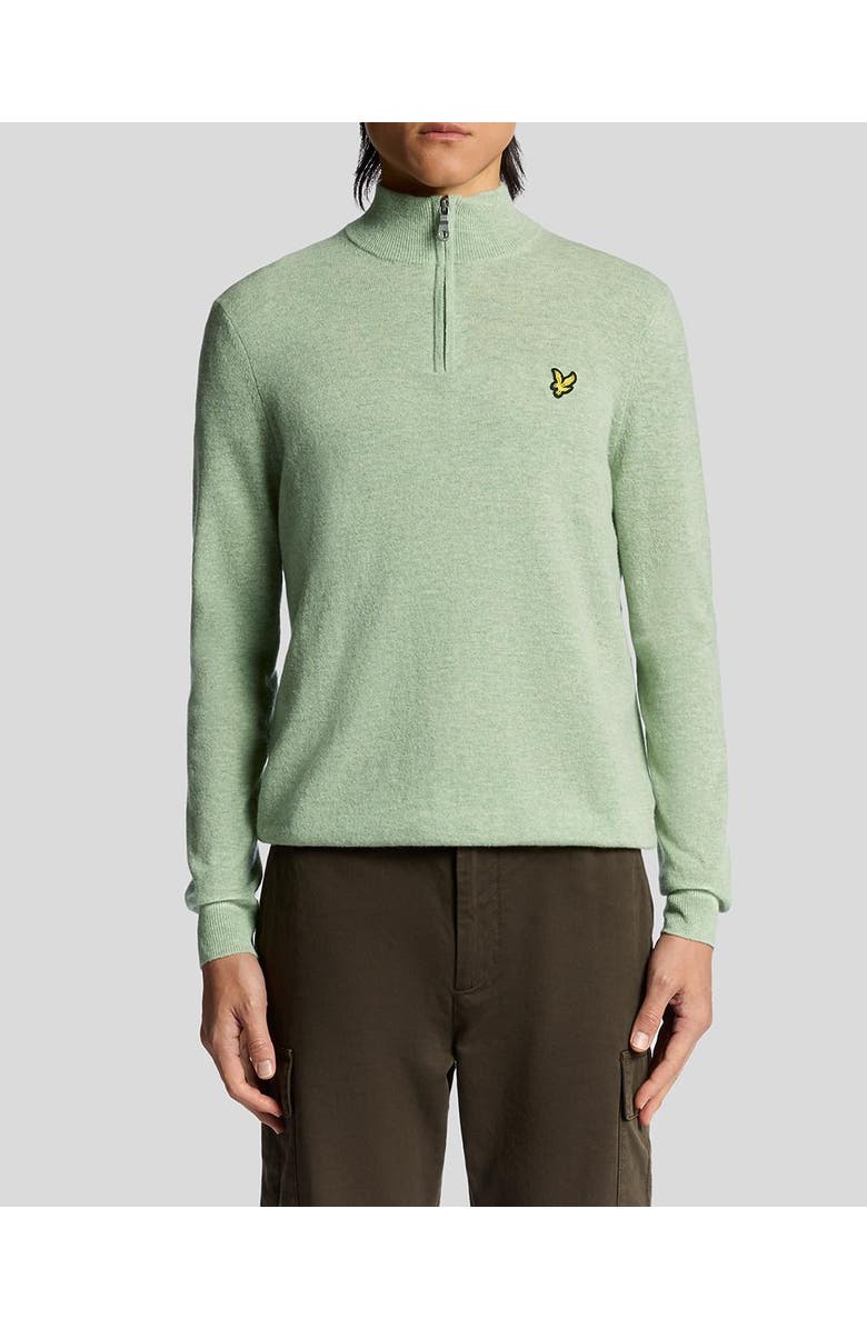 Lyle & Scott Lambswool Blend Quarter Zip Sweater, Alternate, color, Cold Mint Marl
