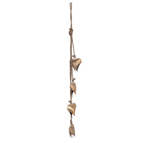 25" Metal Hearts on Jute Rope