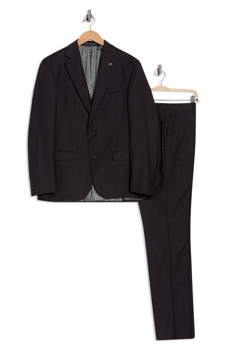 No Ordinary Joe by Ted Baker Jake Purple Grid Wool Suit, Alternate, color, 