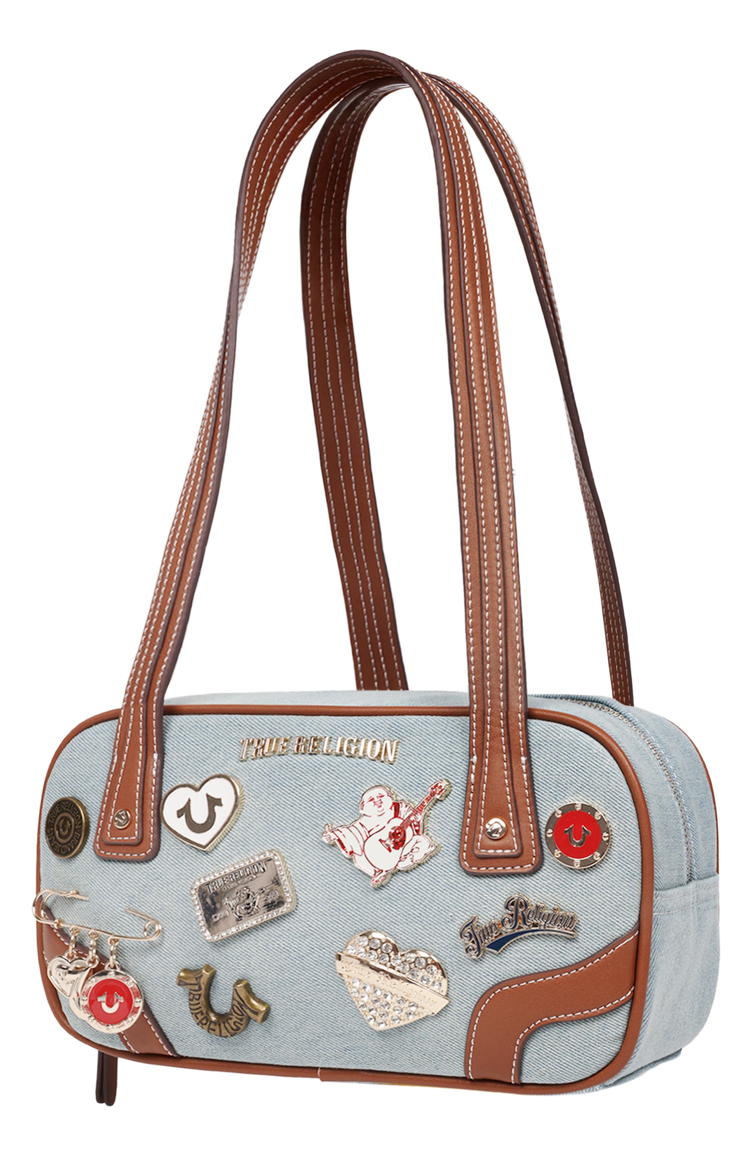 True Religion Arbor Pin Logo Satchel, Alternate, color, 