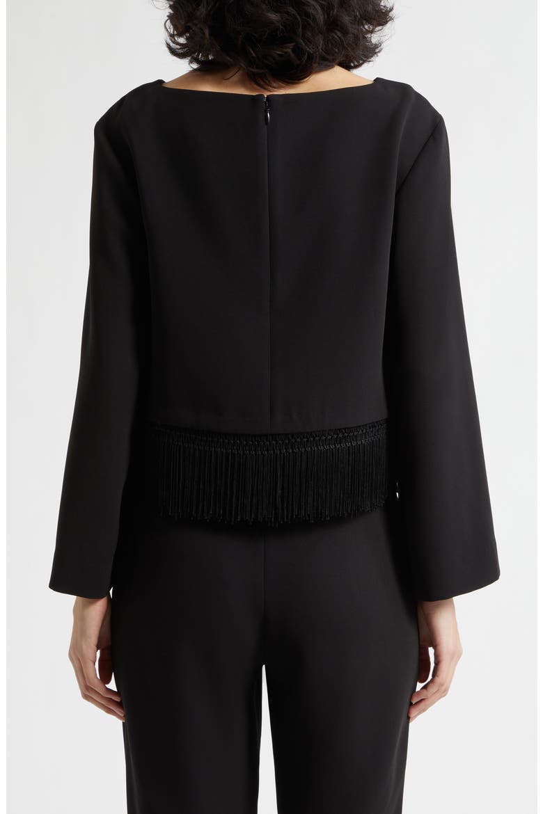 Bianca Fringe Hem Top, Alternate, color, BLACK